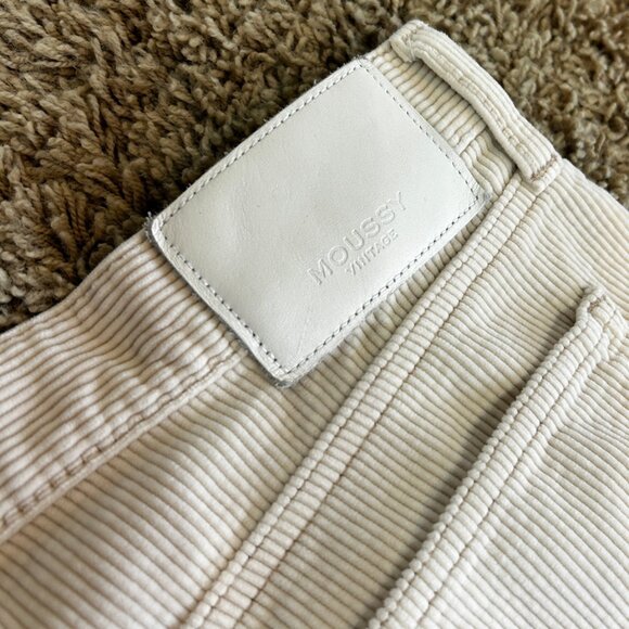 MOUSSY VINTAGE Japan Ailey Corduroy Straight Leg Pants Off White Size 30 - Picture 5 of 8